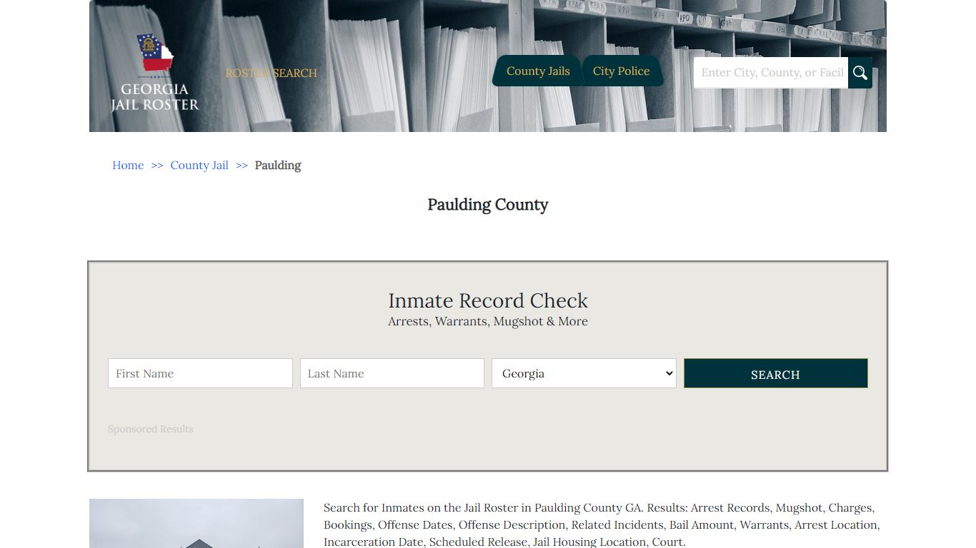 Paulding County | Georgia Jail Inmate Search